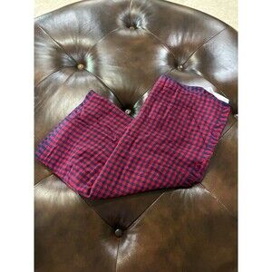 GAP SCARF RED BLUE CHECK OBLONG NWT 24X70